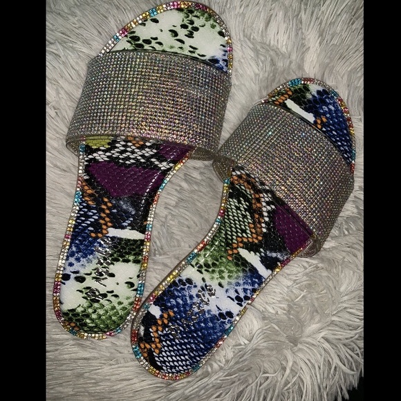 Snake Skin Bling Sandals - Picture 2 of 2